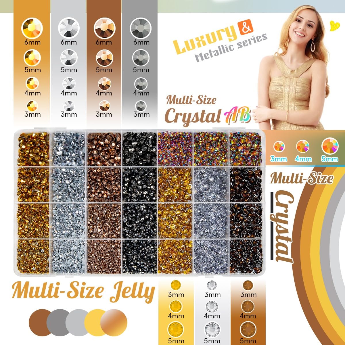 Qiipii jelly resin crystals in 3-6mm sizes for versatile projects.