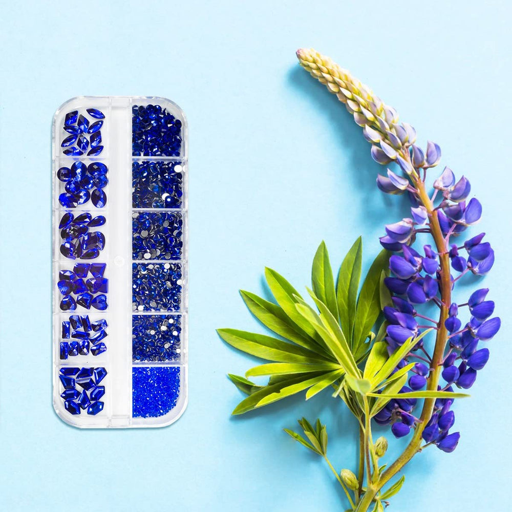 qiipii sapphire blue nails gems in 3D shimmer for glam nails