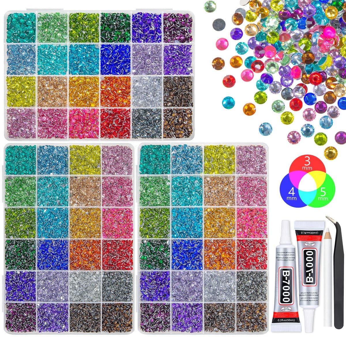 qiipii Rainbow Series 3 Boxes with 24 colors provide versatile craft options for DIY jewelry and decor.