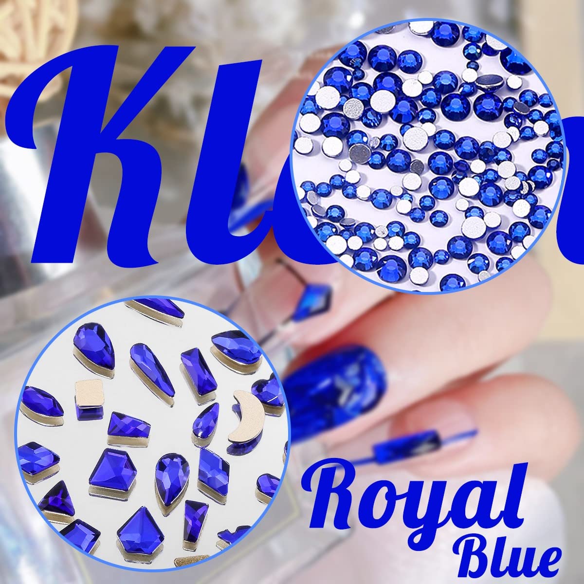 qiipii sapphire blue gems display for wedding craft and gift ideas