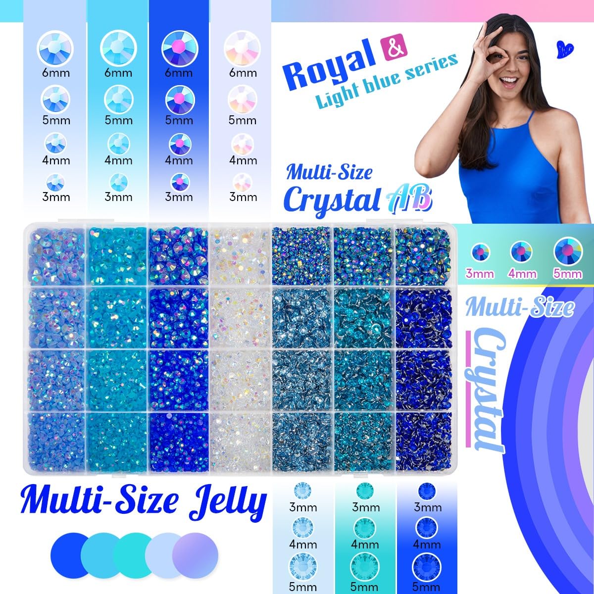 qiipii teal blue resin rhinestones 4mm flatback vibrant nail art accents