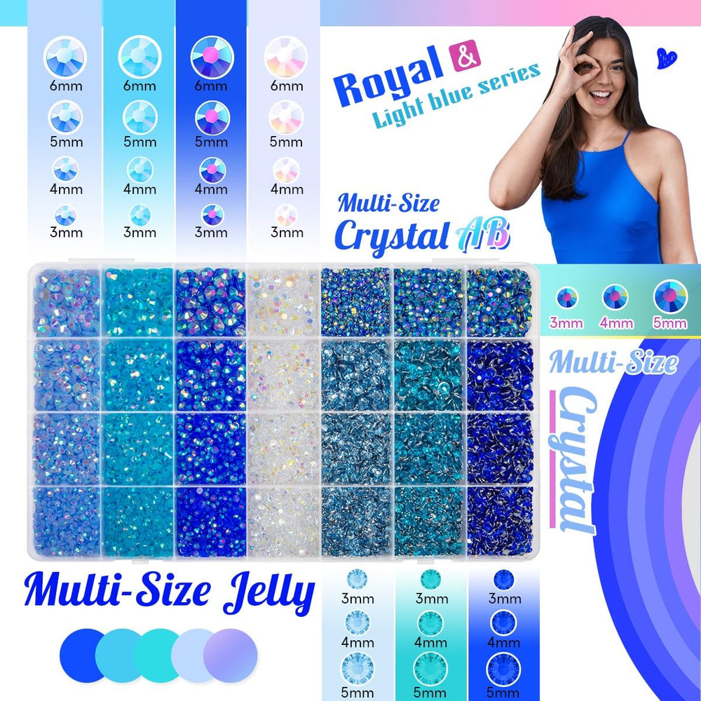 qiipii teal blue resin rhinestones 4mm flatback vibrant nail art accents
