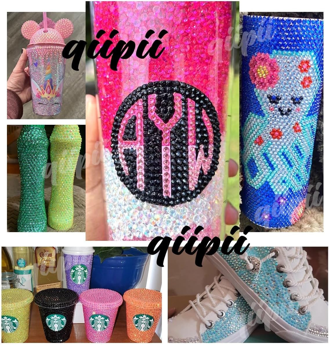 qiipii jelly rhinestones for tumbler decoration and accessories.