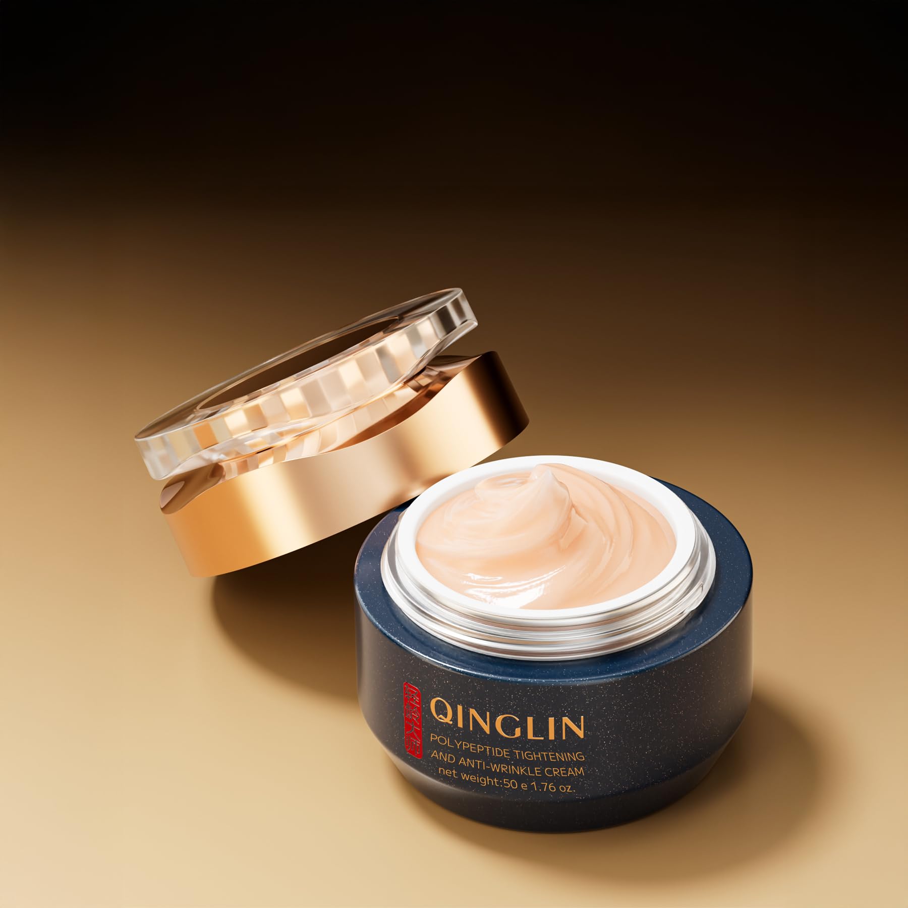 QINGLIN polypeptide tightening cream packaging display emphasizing premium spa-grade care