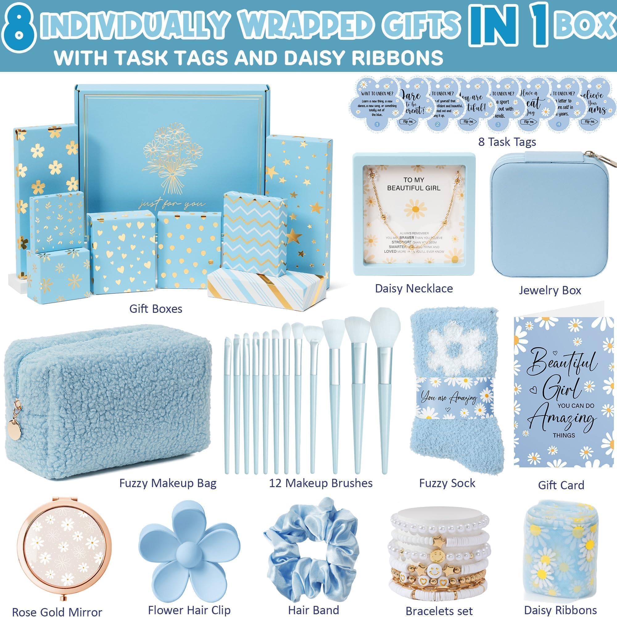 Qinline teen gift set eight boxes delivers organized surprises