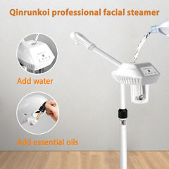 Qinrunkoi professional facial steamer height-adjustable design offers flexible setup