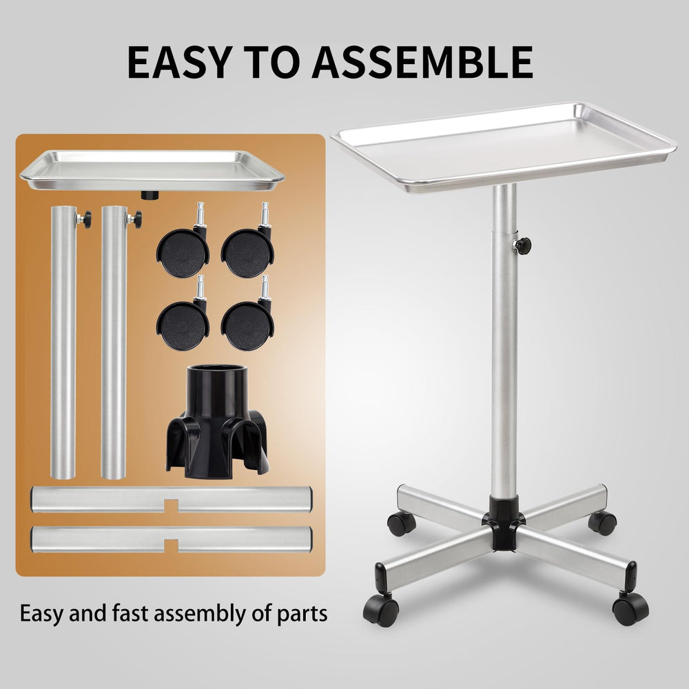 Qinrunkoi salon rolling tray with four swivel wheels for easy room-to-room mobility