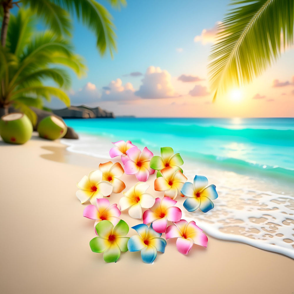 Qintreesify plumeria clip beach party bright hair accent