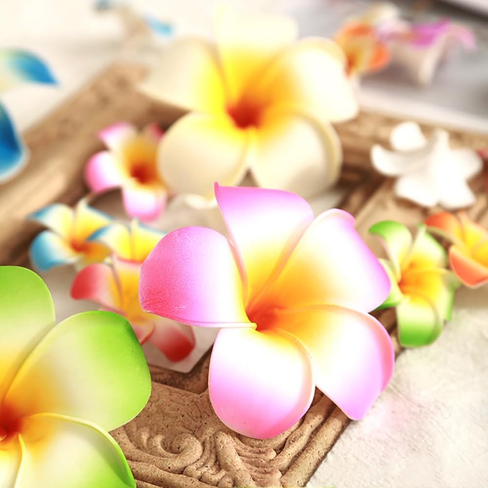 Qintreesify plumeria clip close-up petal detail shows color and texture
