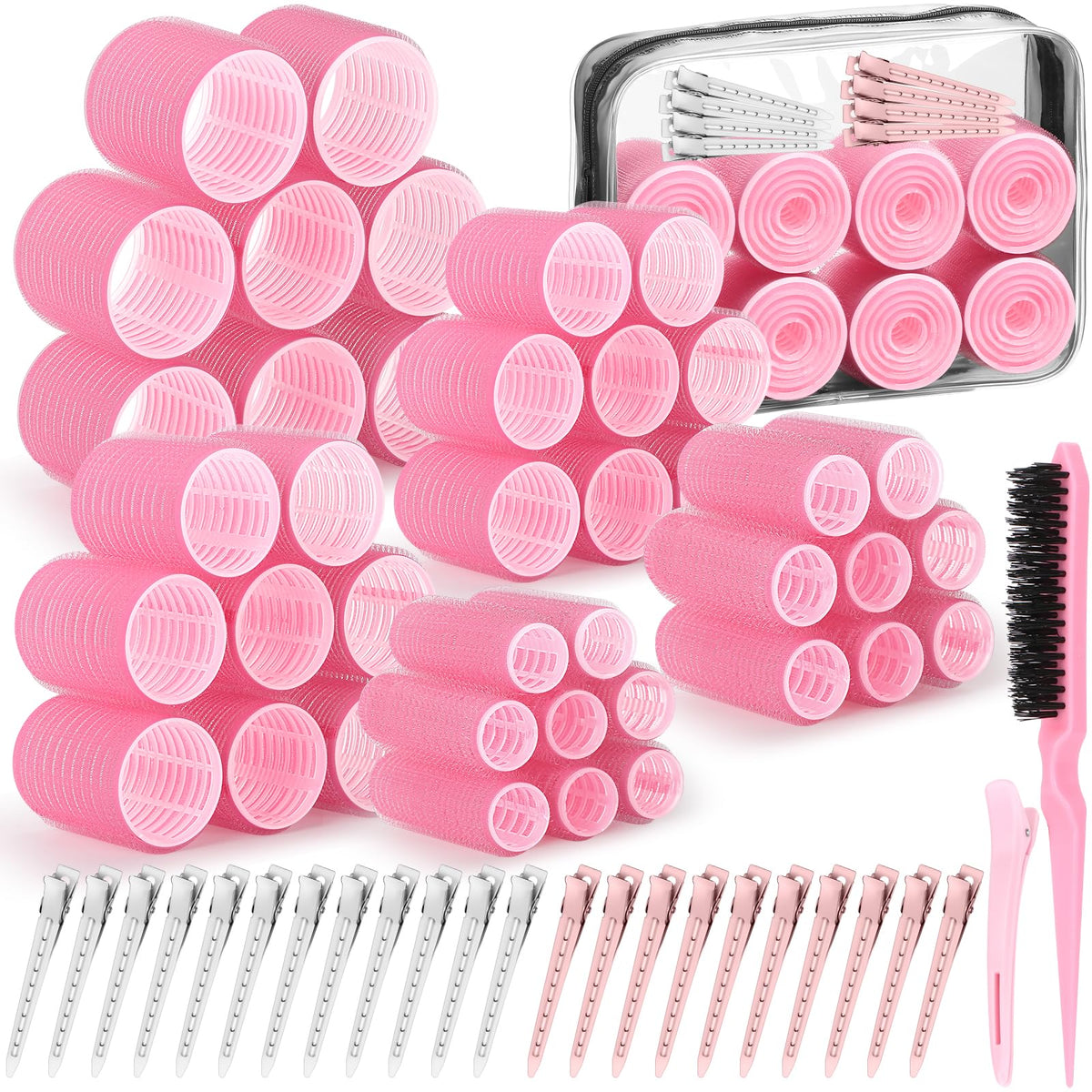 Qinzave hair curler rollers full set 65pcs for versatile styling on all hair lengths.