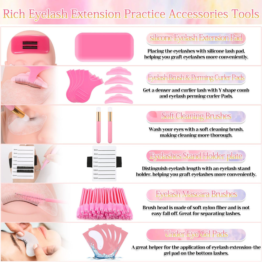 Qinzave eyelash brushes for thorough cleaning and prep during training.