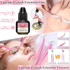 Qinzave lashes kit eyelash glue provides fast-drying, strong bond during practice