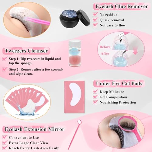 Qinzave lashes kit practice tweezers aids precise isolation and placement