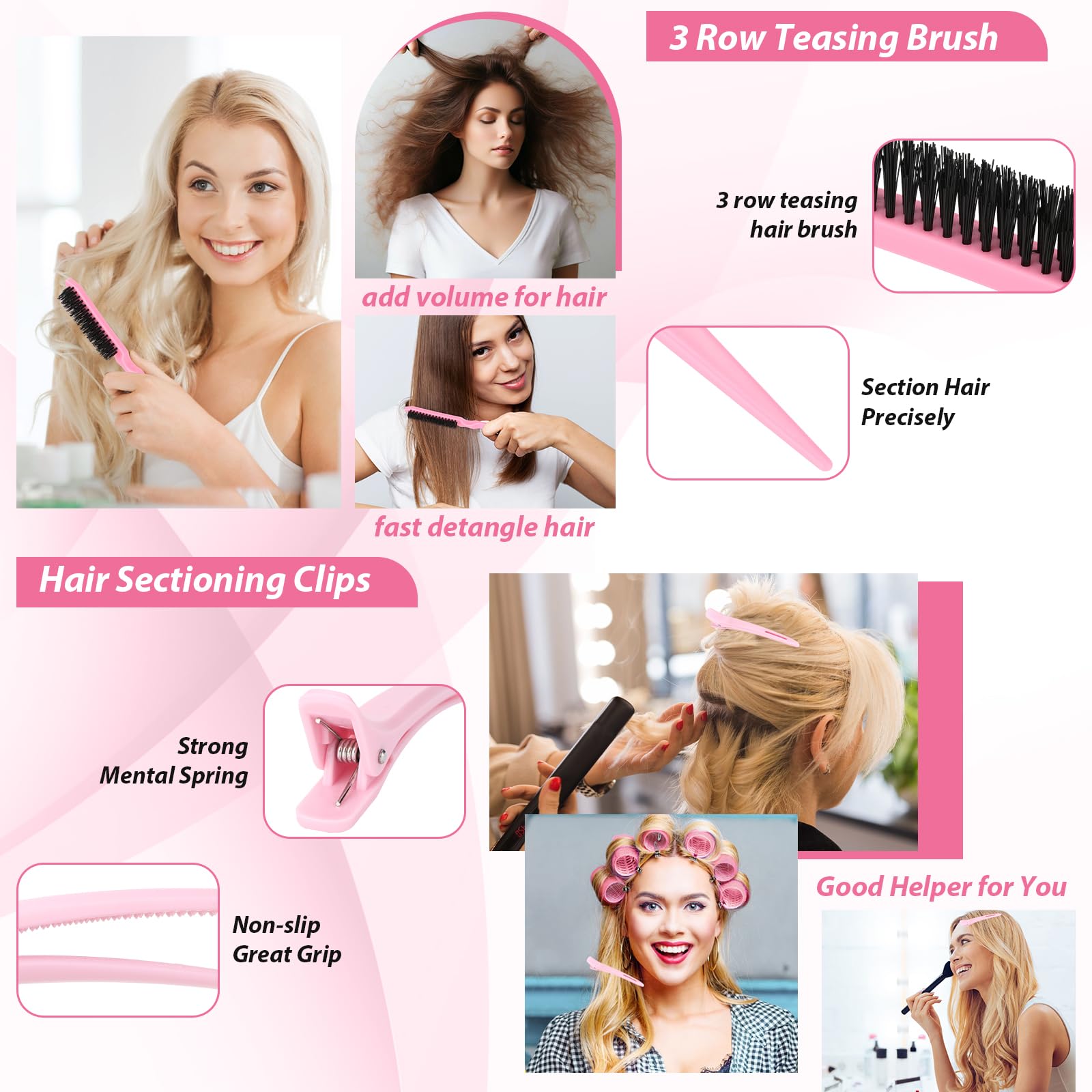 Qinzave self-grip rollers small 1.25 inch perfect for bangs and fine hair detailing.