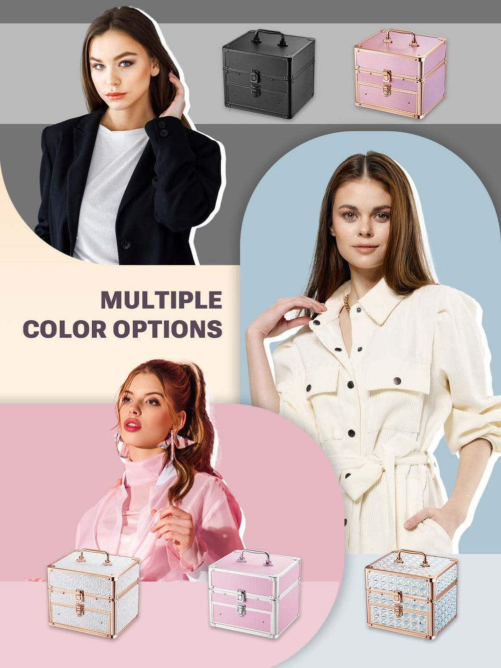 Qislee latch with quick rebound lock secures cosmetics securely