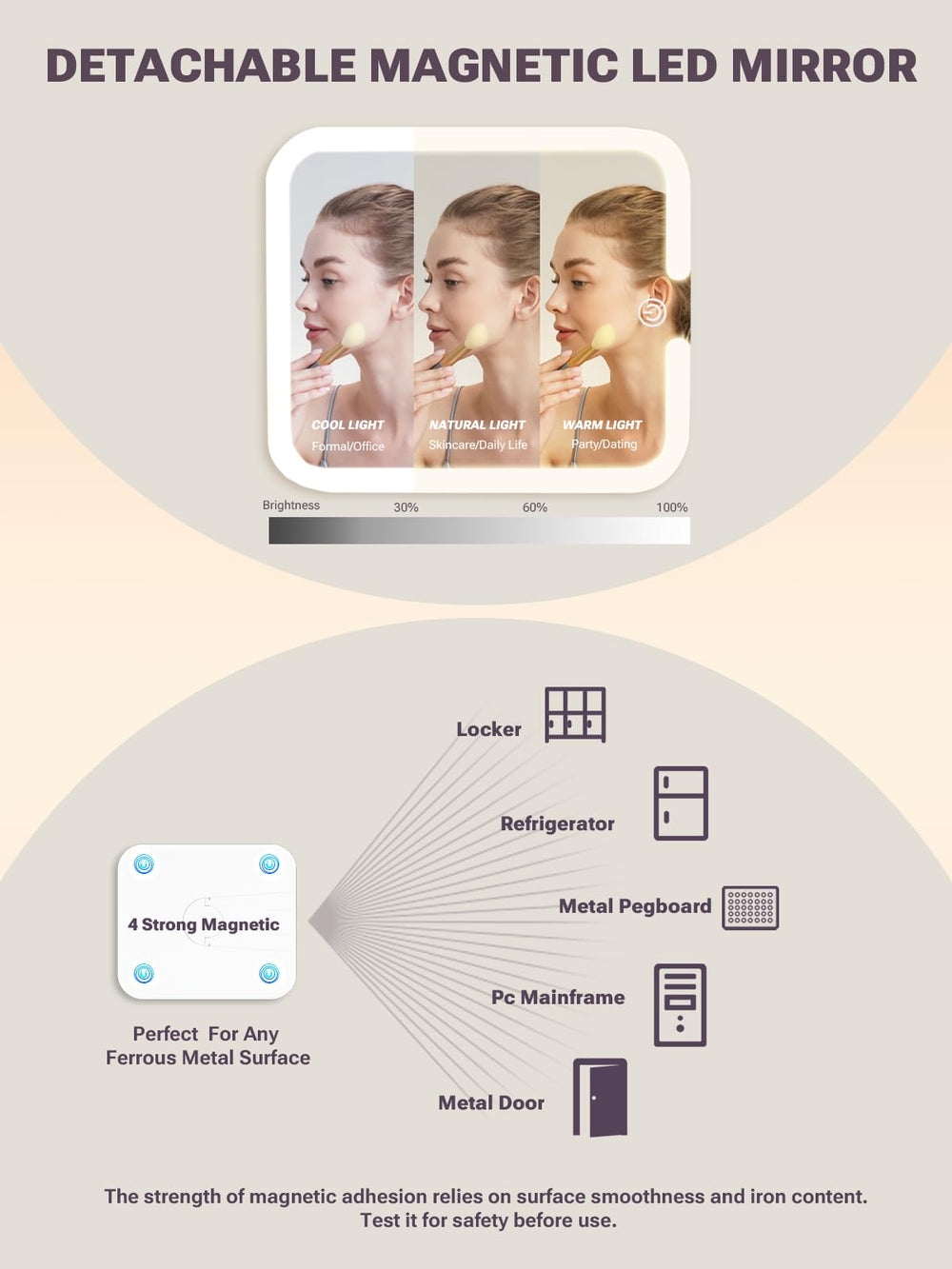 Qislee makeup box icy-pink drawer open demonstrates customizable storage with detachable partitions.