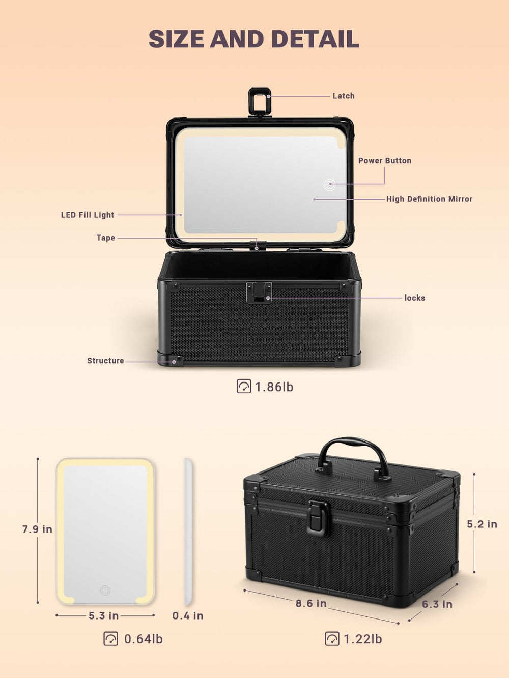 Qislee makeup box mini padded pearl cotton interior cushions cosmetics