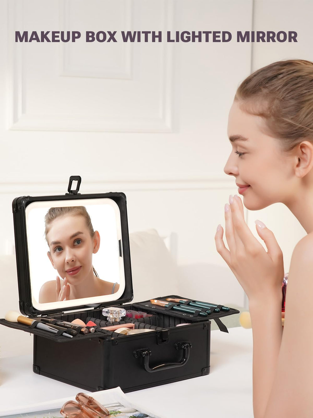 Qislee six detachable EVA partitions organize cosmetics neatly.