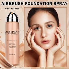 QIUFSSE airbrush foundation texture reveals silky full-coverage glow for aging skin.