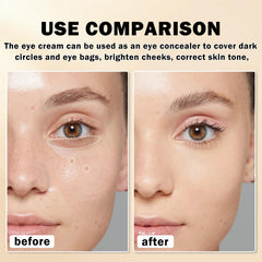 QIUFSSE Mineral Sunscreen Eye Cream swatch reveals creamy texture for smooth coverage.