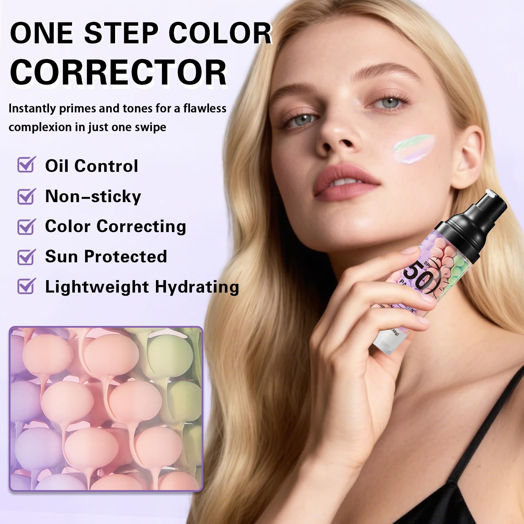 QIUFSSE primer lightweight texture feels breathable on skin.