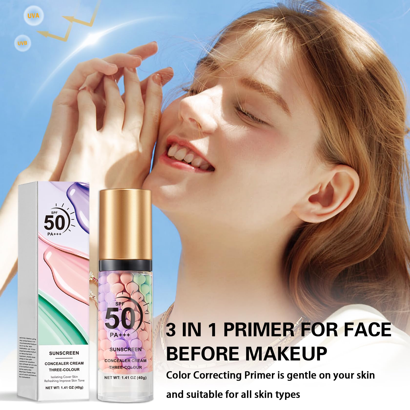 QIUFSSE primer long-wear base maintains makeup throughout day.