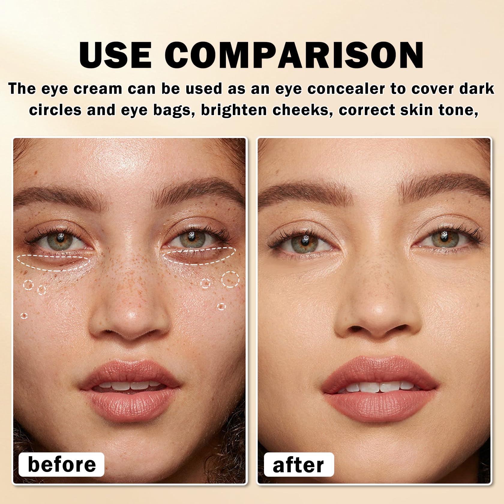 QIUFSSE under-eye cream texture appears light and smooth for comfortable wear.