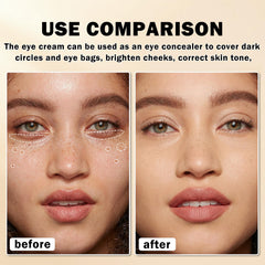 QIUFSSE under-eye cream texture appears light and smooth for comfortable wear.