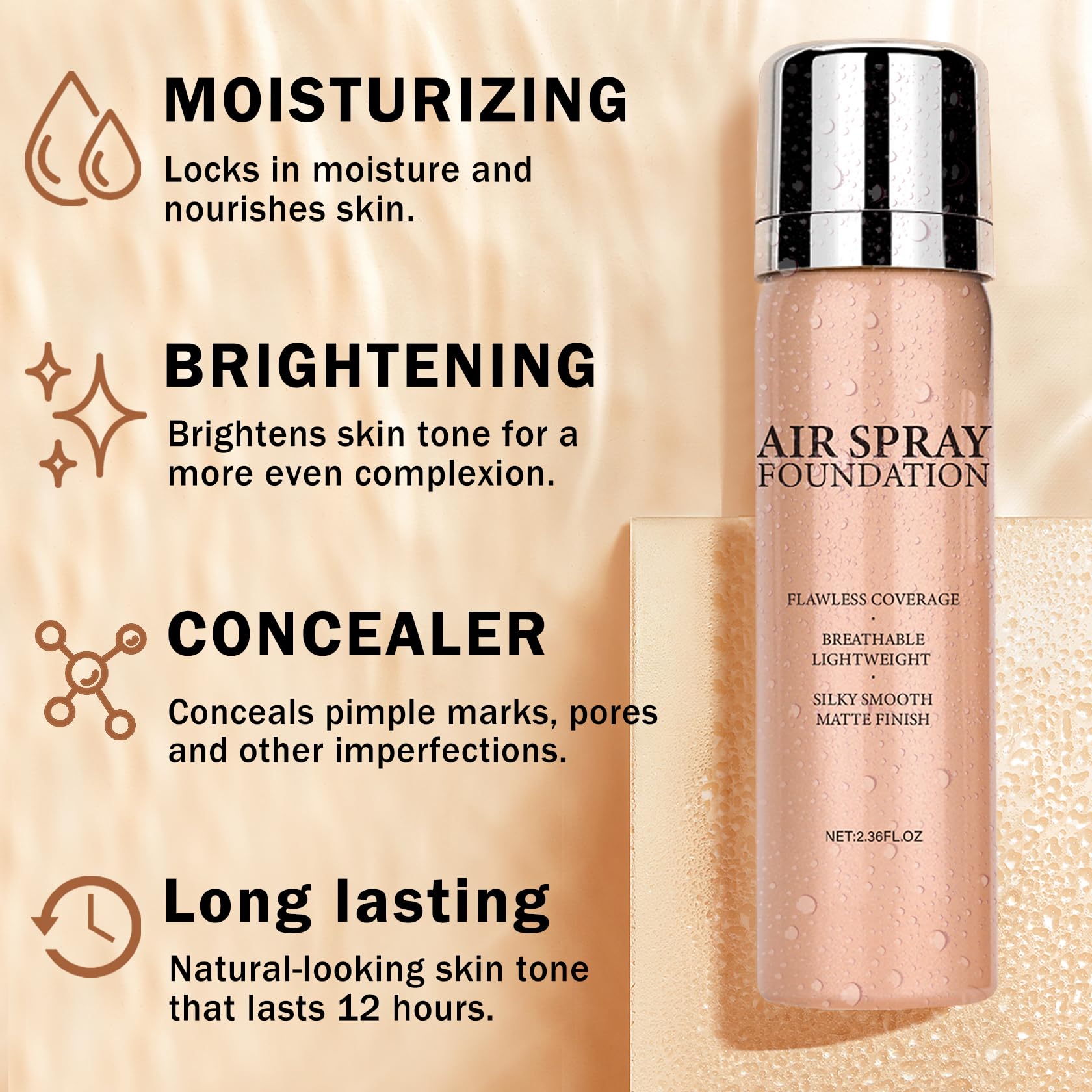 QIUFSSE application with makeup brush delivering soft matte, comfortable finish.