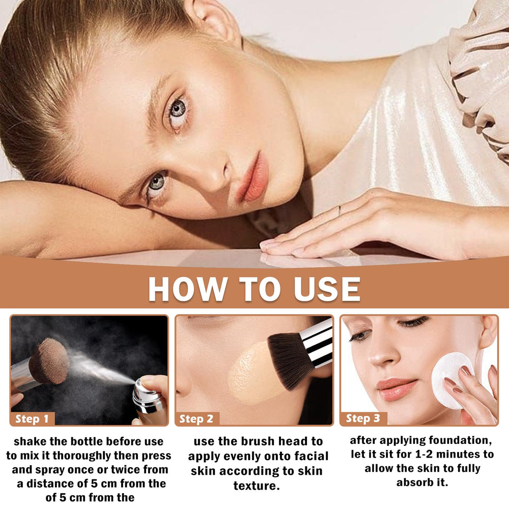 QIUFSSE setting spray component illustrating waterproof, long-lasting effect.