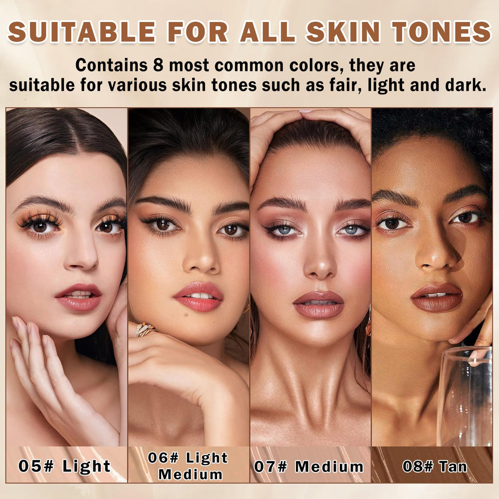 QIUFSSE airbrush foundation on model showing refined texture and natural glow.