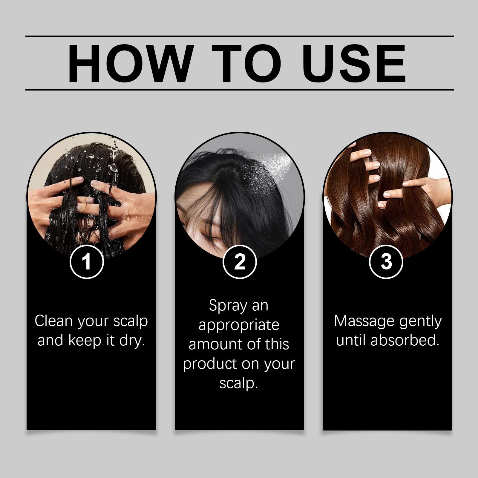 Qiuumey Hair Serum Bundle routine application demonstrates simple daily use.