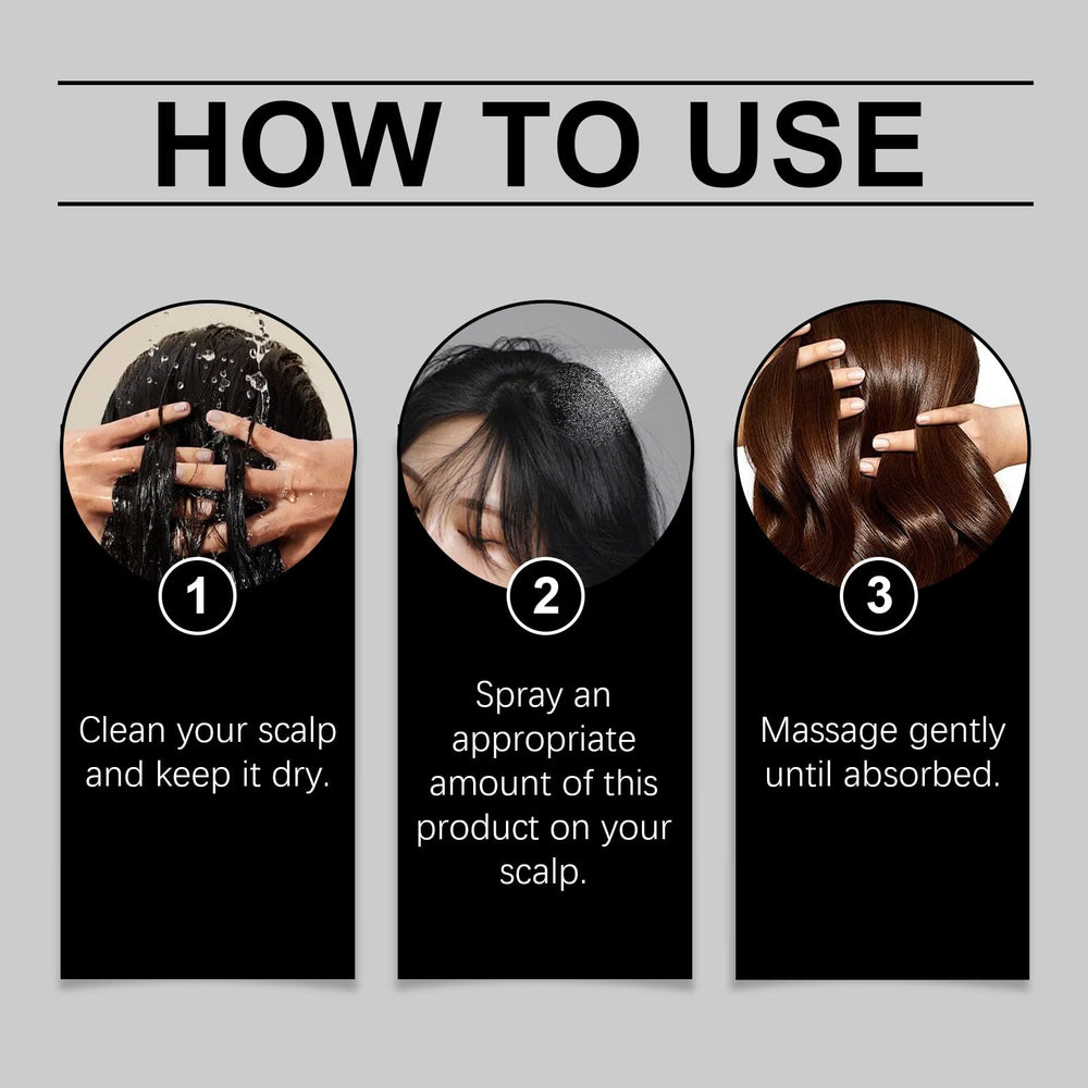 Qiuumey Hair Serum Bundle routine application demonstrates simple daily use.