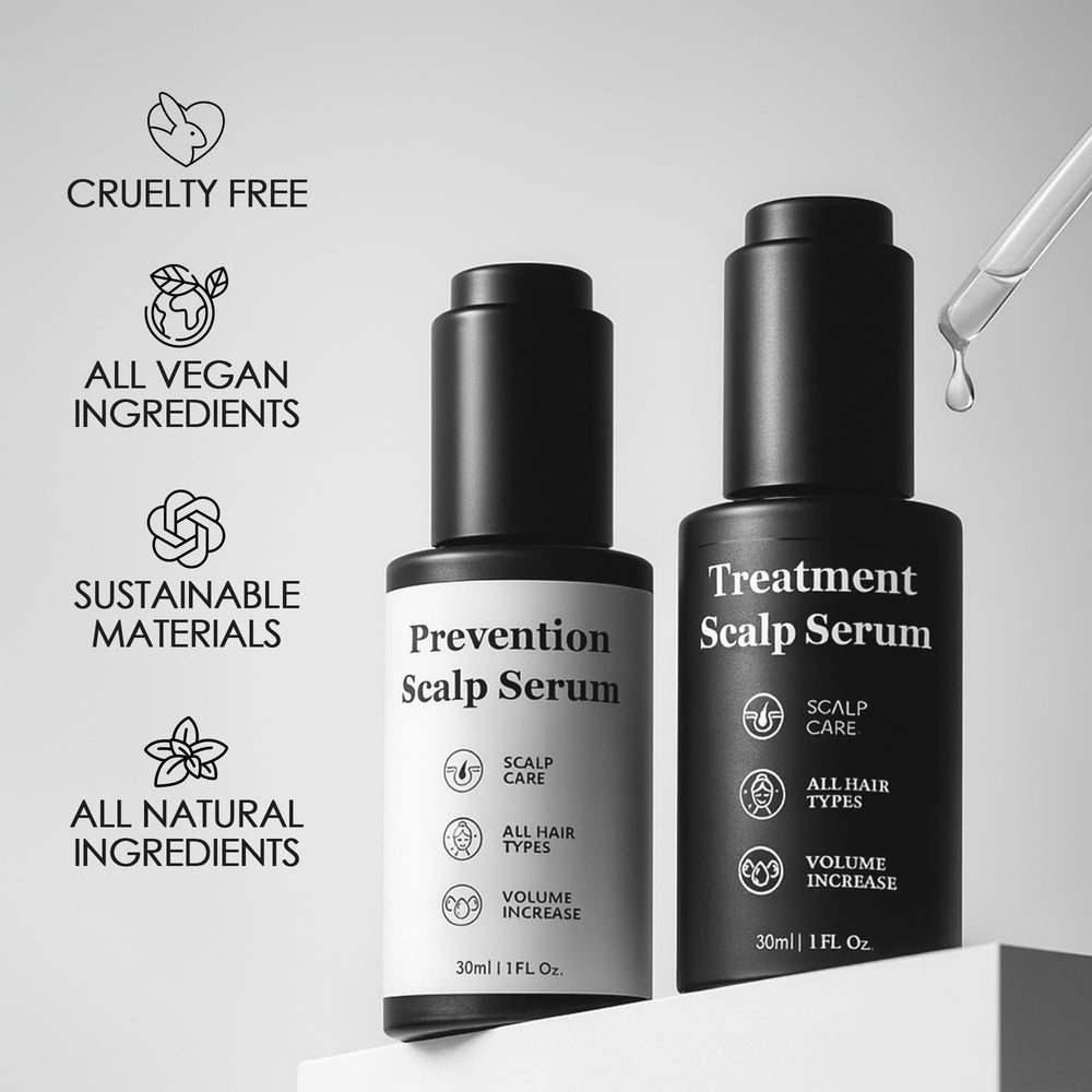 Qiuumey Hair Serum Bundle packaging box communicates vegan cruelty-free commitment.