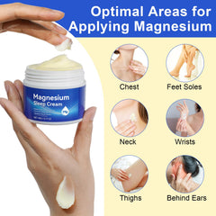QJCWXIAOX Magnesium Cream with lavender visualization highlighting calming scent.