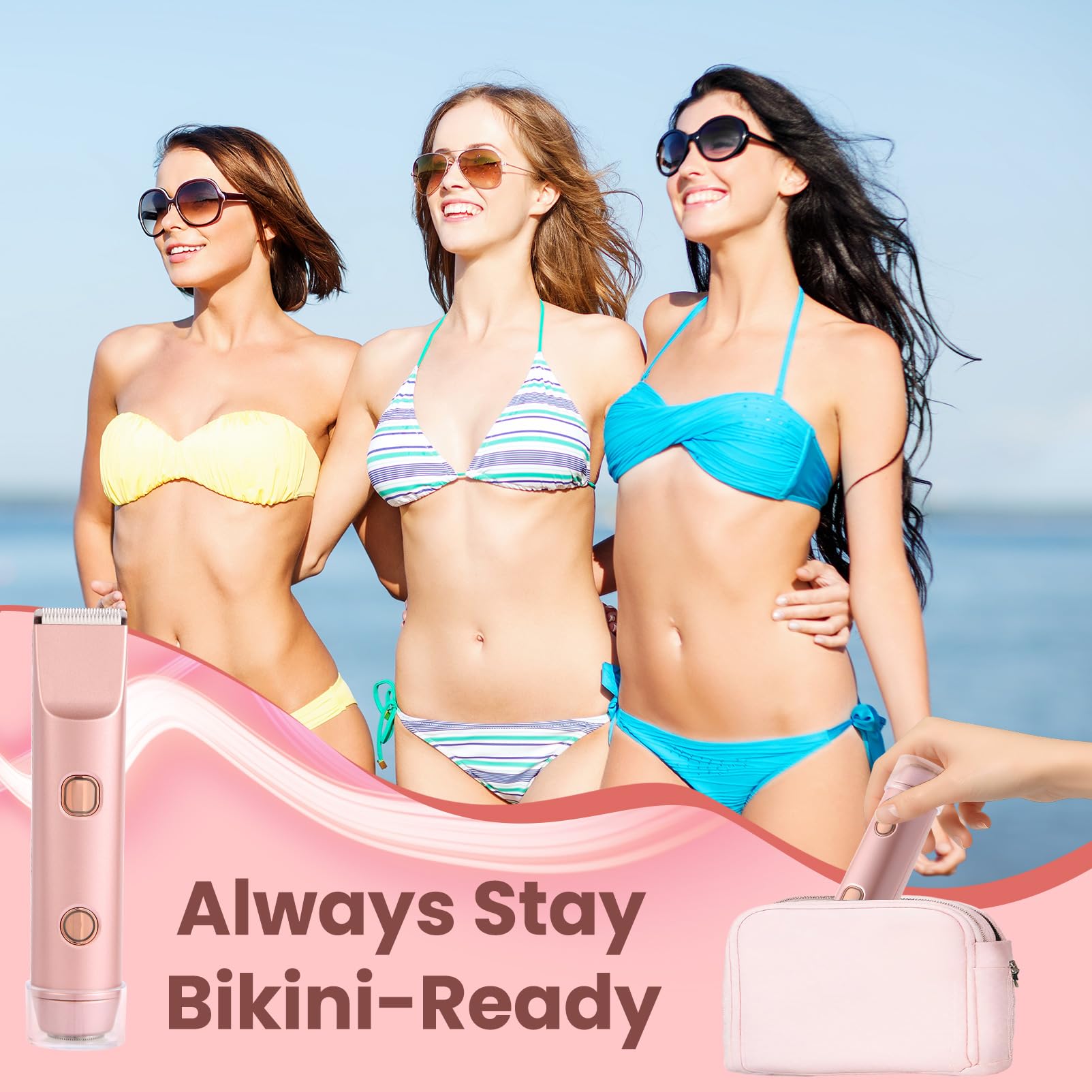 Qkiky Bikini Trimmer in use on arms, legs, or bikini area.