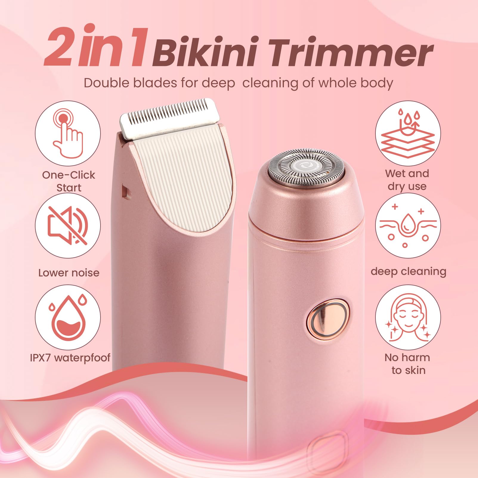 Qkiky Bikini Trimmer with micro-steel head for precise facial hair removal.