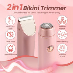 Qkiky Bikini Trimmer with micro-steel head for precise facial hair removal.