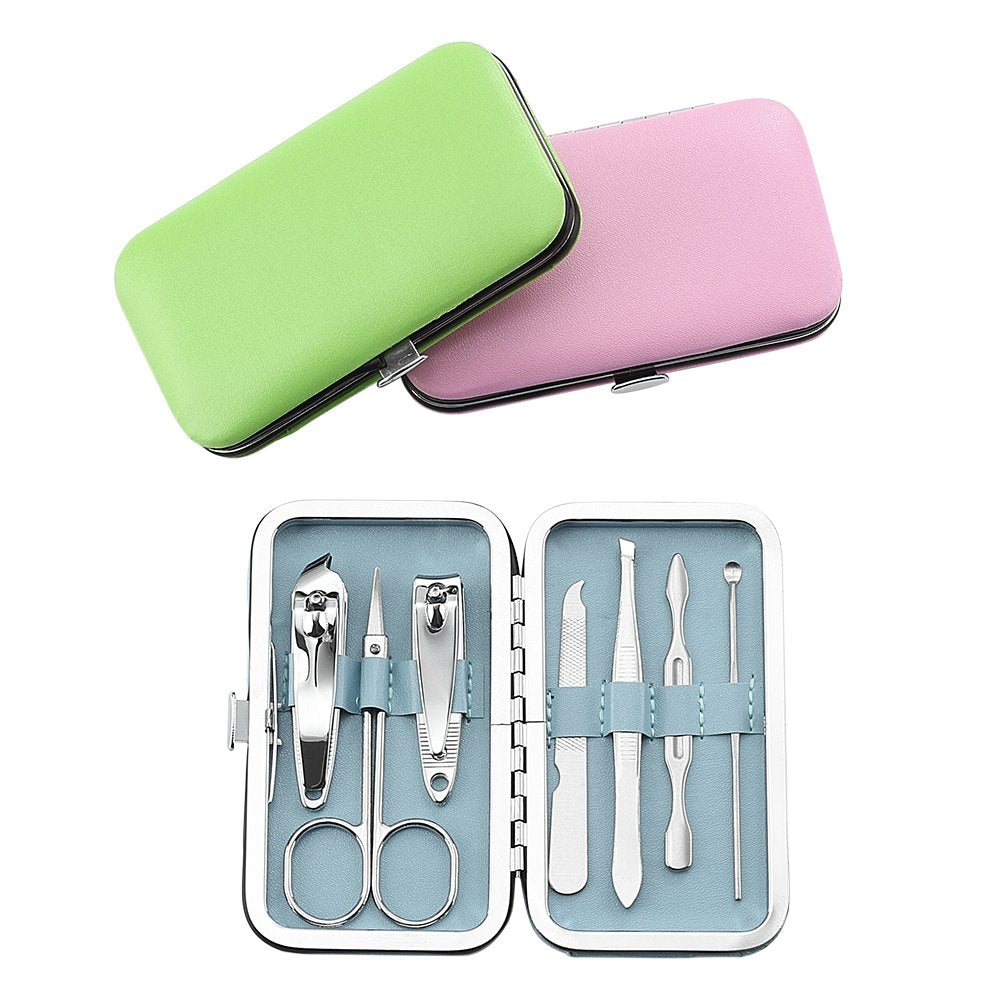 QLL 3 Pack 7Pcs Manicure Set in case for travel