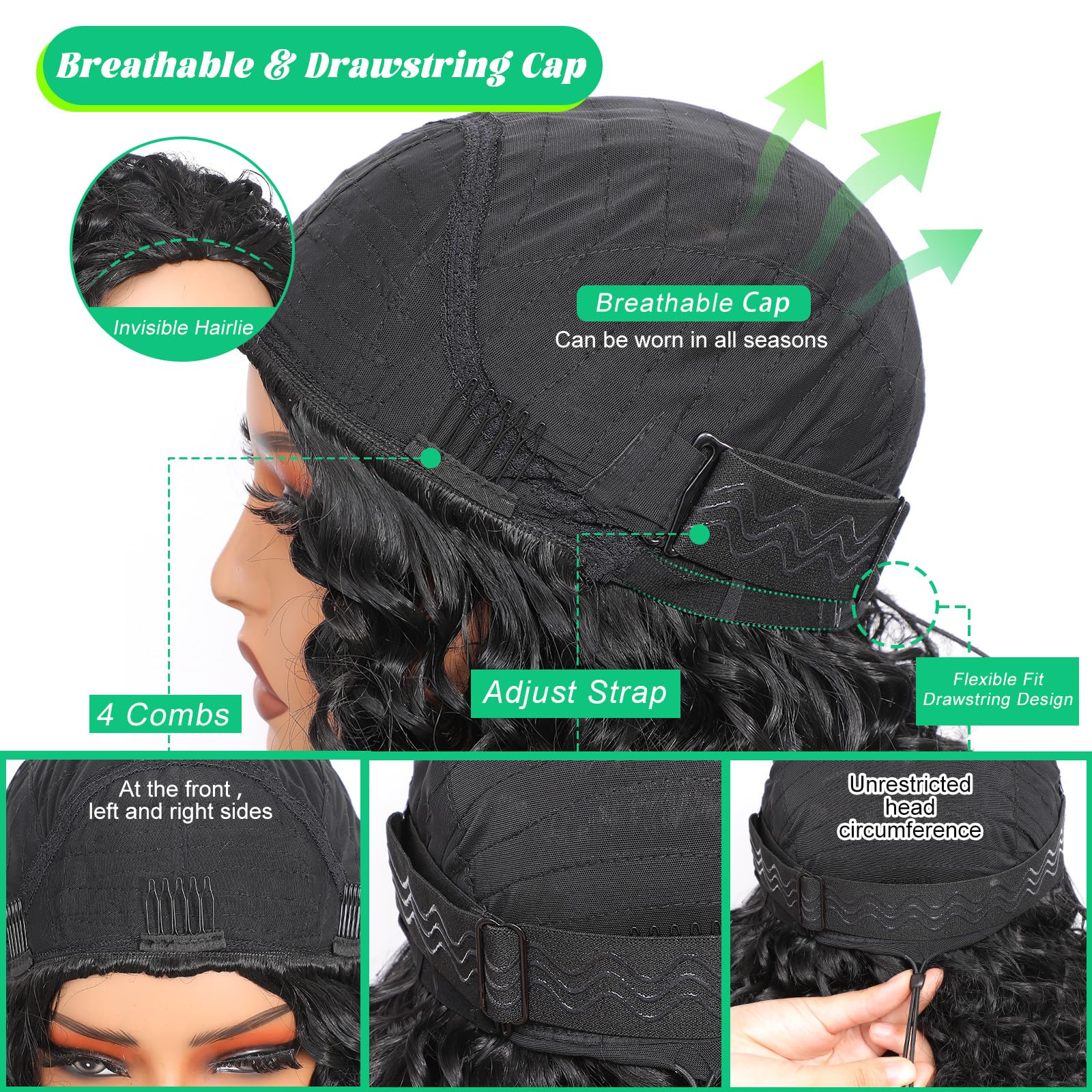 Qmaple beginner-friendly flip-over wig enabling quick light styling