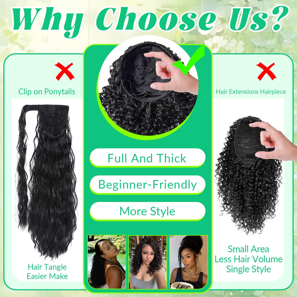 Qmaple economical 3-in-1 half-wig offers affordable multiple looks