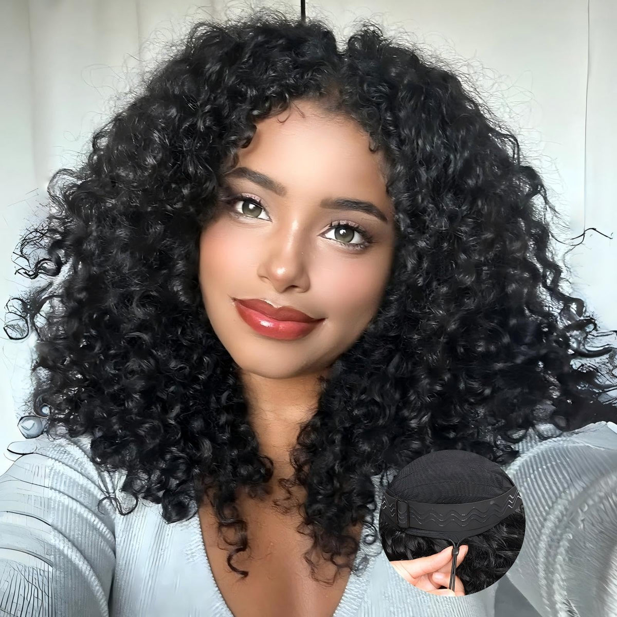 Qmaple half wig Water Wave 14 inch for natural daily styling