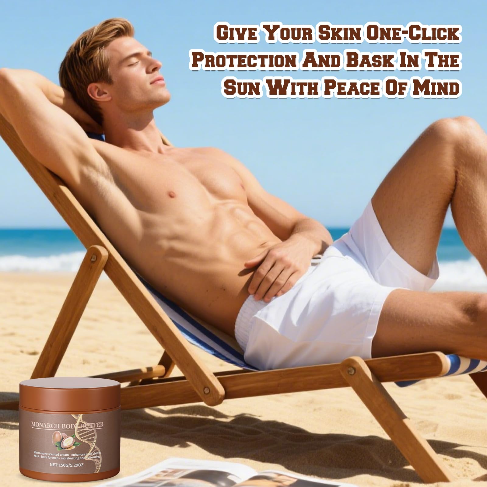QnmtShna body butter men packaging on display highlights premium grooming product.