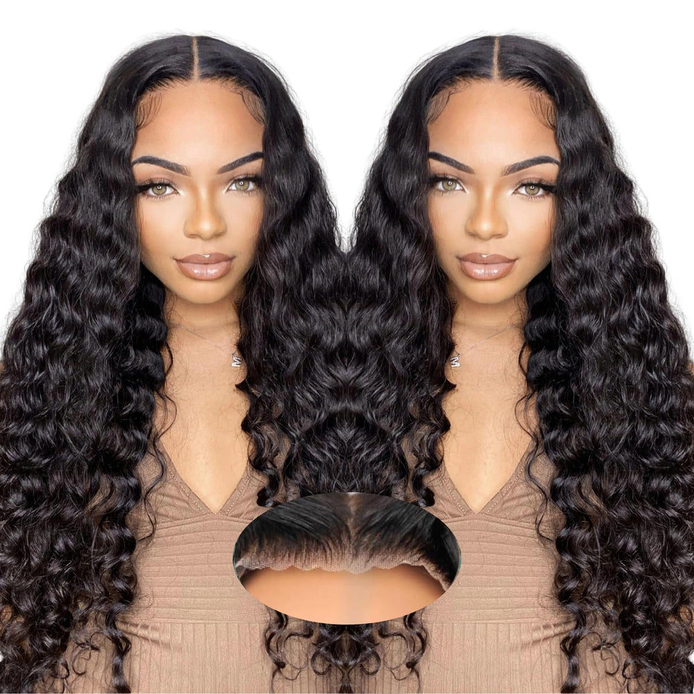 Qokyku glueless wig with deep wave lace front for fast, secure wear.