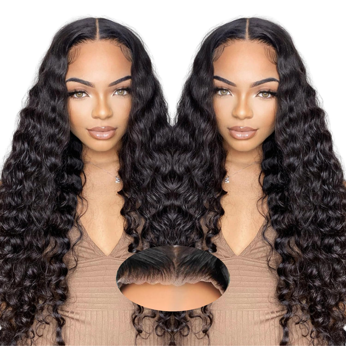 Qokyku glueless wig with deep wave lace front for fast, secure wear.