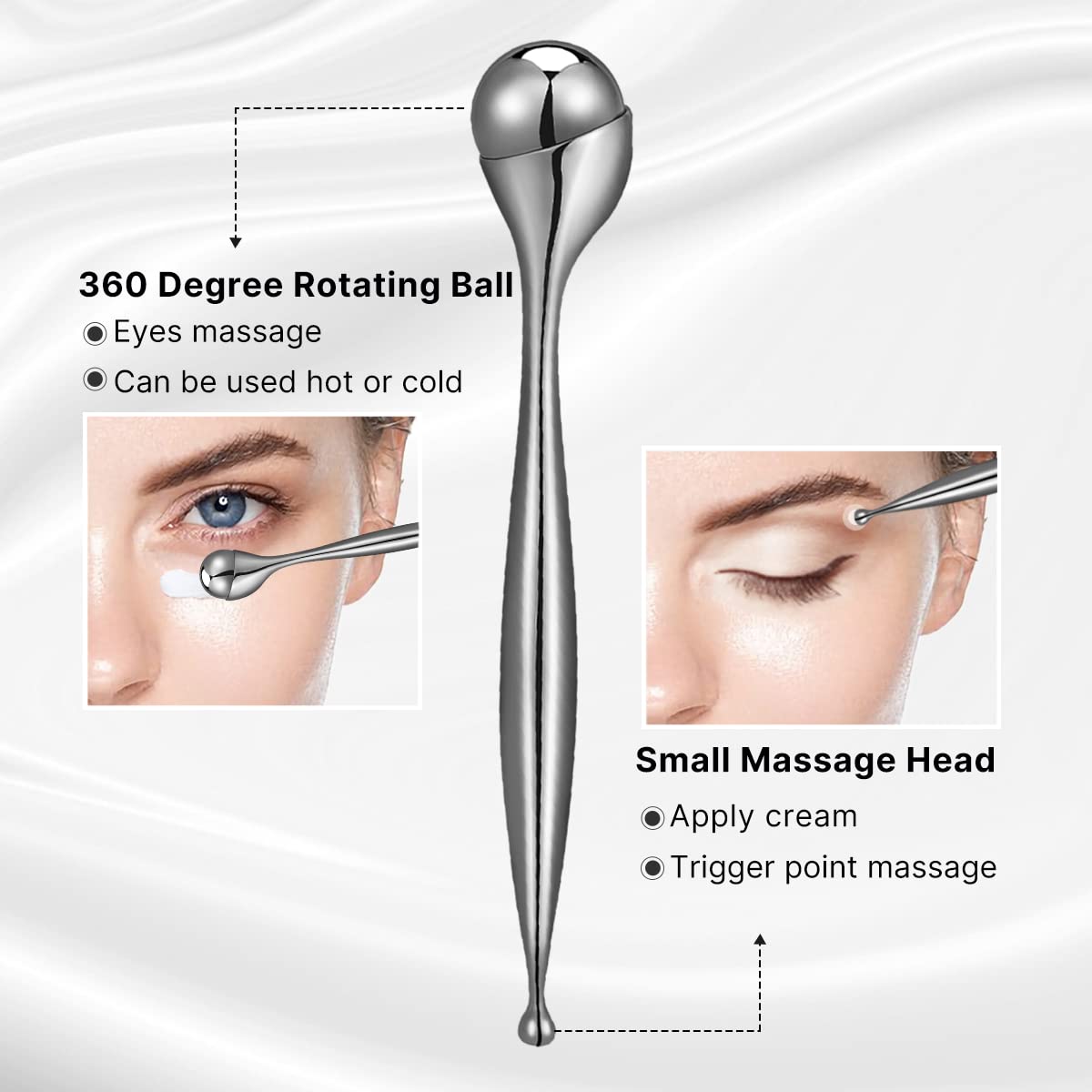 Aplicador de crema ocular QooWo para aplicar con precisión.