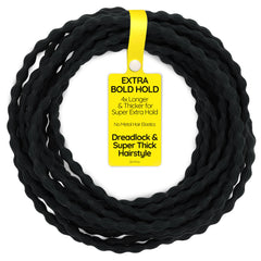 Qooocy 12-pack extra-long hair ties in black provide secure hold for thick hair daily