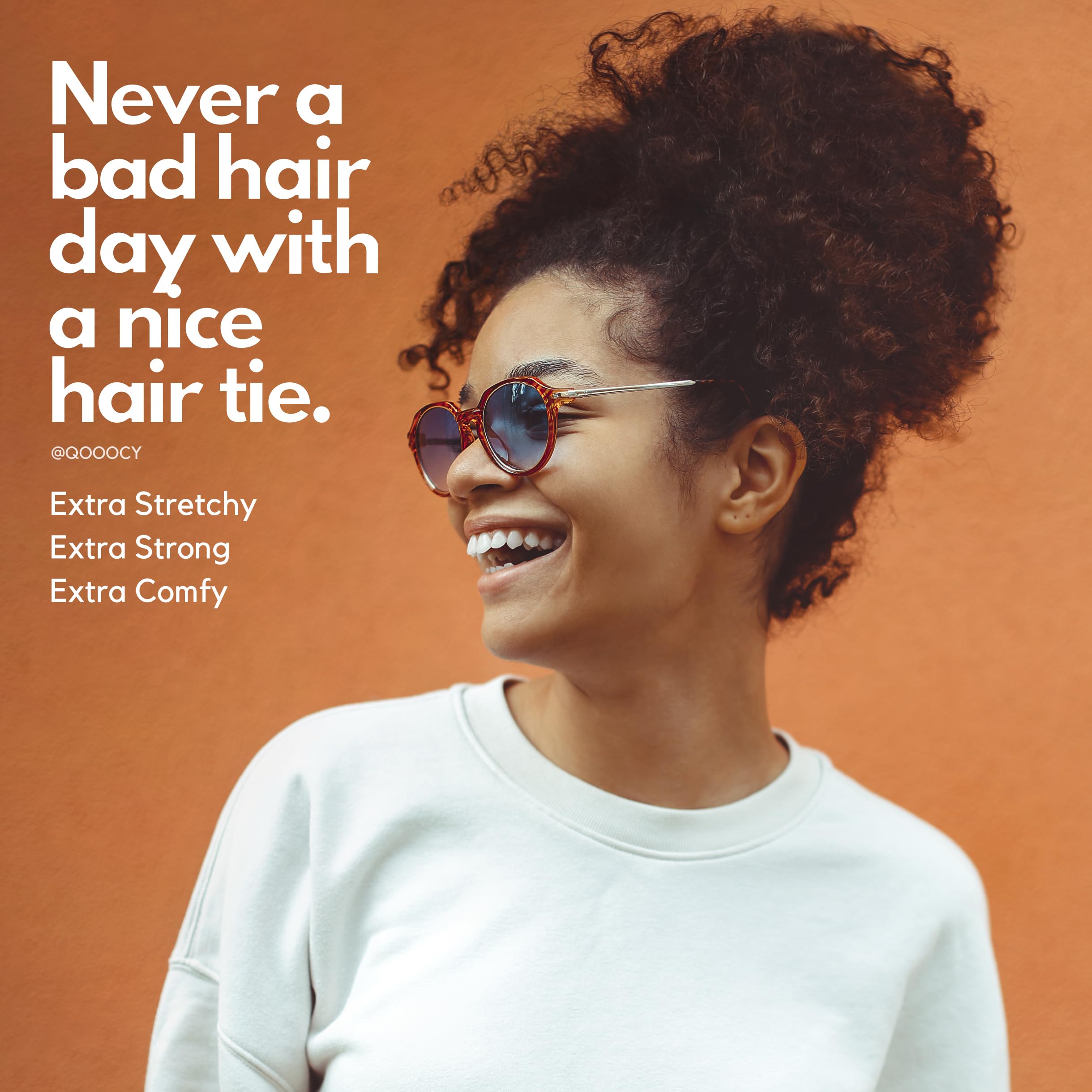 Qooocy dreadlocks-friendly hair tie in black for secure updos