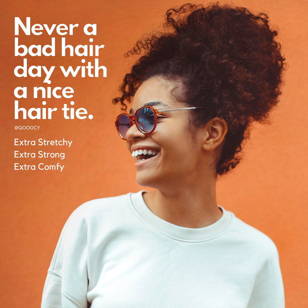 Qooocy dreadlocks-friendly hair tie in black for secure updos