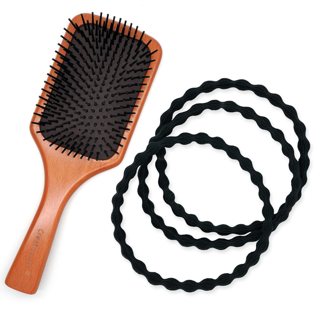 Qooocy extra-long oversized hair tie in black for high ponytails and styles